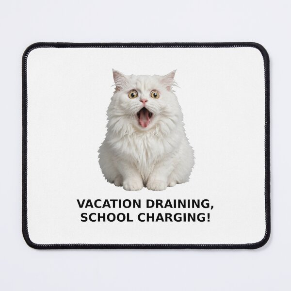Item preview, Vacation Draining School Charging - Funny Shocked Cat Back To School designed and sold by Csaba1983.
