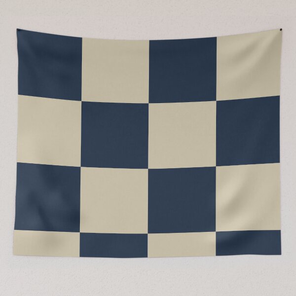 Item preview, Deep Navy Blue Checkered Pattern vintage style Plaid large designed and sold by DColourMuse.