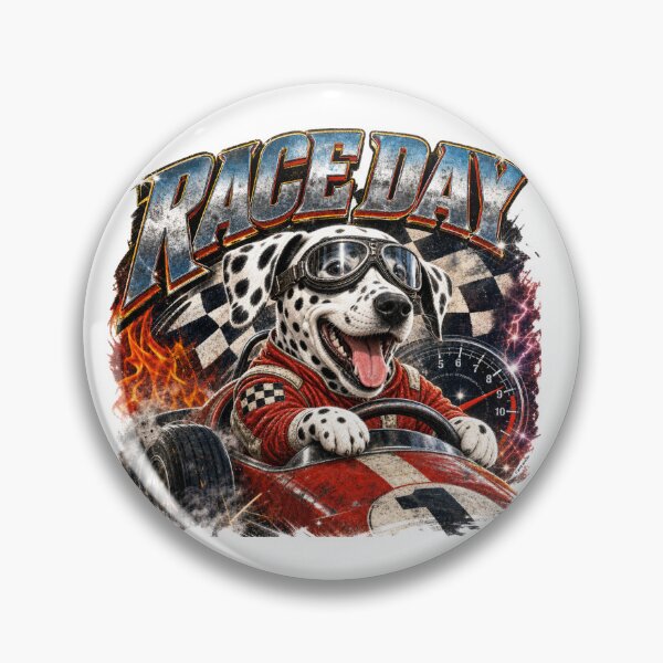 Item preview, Race Day – Dalmatian Race Car Driver designed and sold by Automotive Art by Greg.