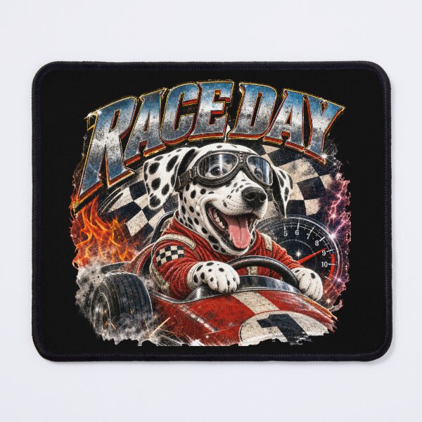 Item preview, Race Day – Dalmatian Race Car Driver designed and sold by Automotive Art by Greg.