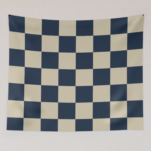 Item preview, Deep Navy Blue Checkered Pattern vintage style Plaid medium  designed and sold by DColourMuse.