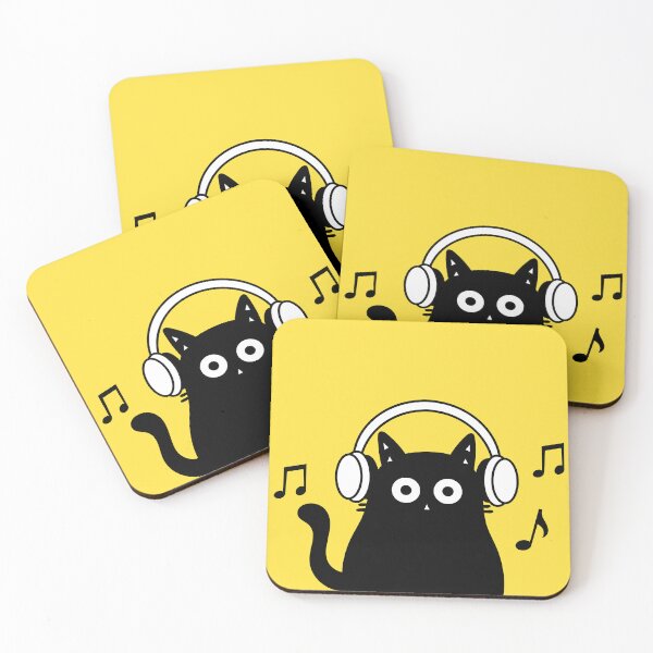 Item preview, Cute Cat Listening to Music with Headphones – Funny Music Cat designed and sold by DibujandoPorfa.
