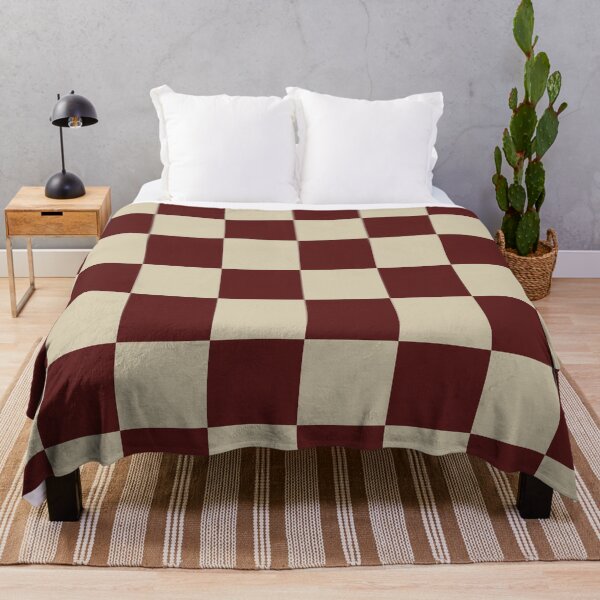 Item preview, Ox blood red / burgundy Checkered Pattern vintage style Plaid medium  designed and sold by DColourMuse.
