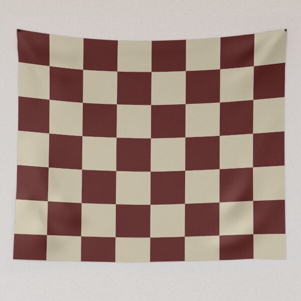 Item preview, Ox blood red / burgundy Checkered Pattern vintage style Plaid medium  designed and sold by DColourMuse.