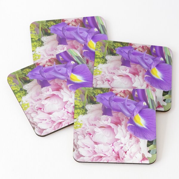 Item preview, Floral Fun - Peony in pink 12 and blue iris designed and sold by ellenhenry.