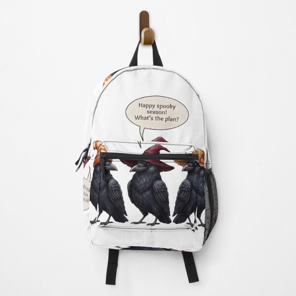 Item preview, "Happy Spooky Season! What's the plan?" Raven Trio - designed and sold by VibranPalette.