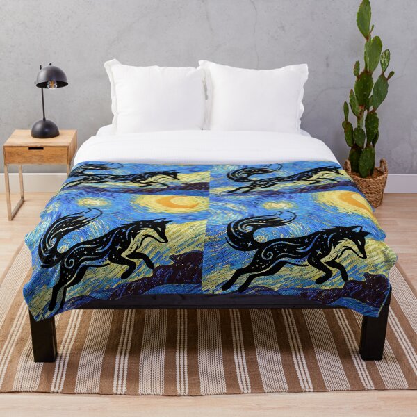Artikelvorschau, Zen-Fuchs in Van Goghs Sternennacht entworfen und verkauft von 247DesignStudio.