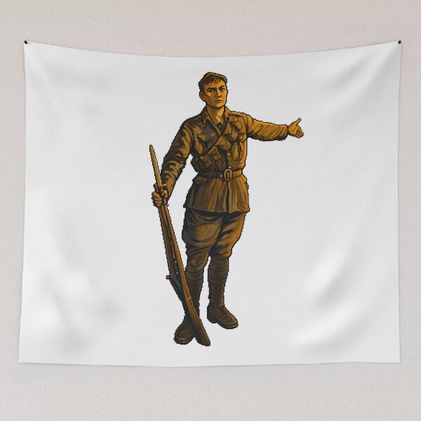 Item preview, Pixel Art WWI Australian Soldier Khaki Cutout designed and sold by aigcx.