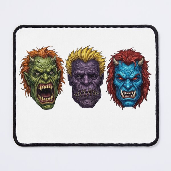 Item preview, Three Scary Monster Masks Set - Green, Purple, and Blue Creatures designed and sold by VibranPalette.