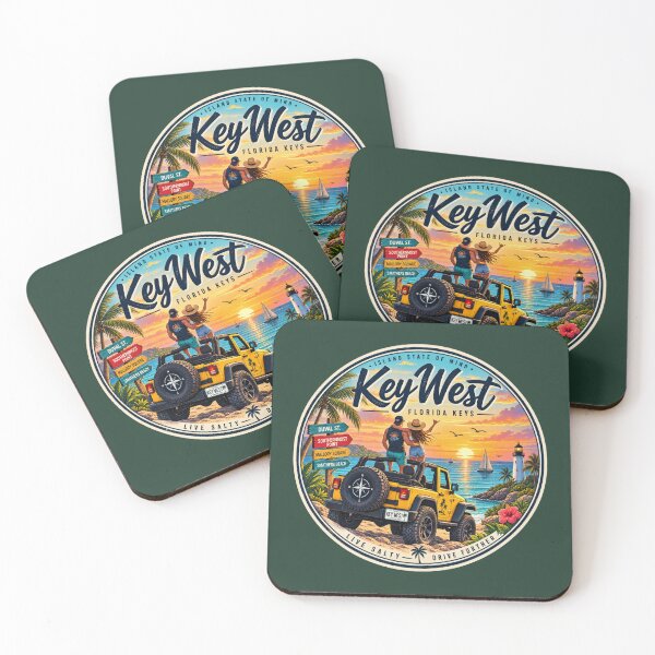 Item preview, Key West Off Road Sunset Adventure Badge designed and sold by piketo.