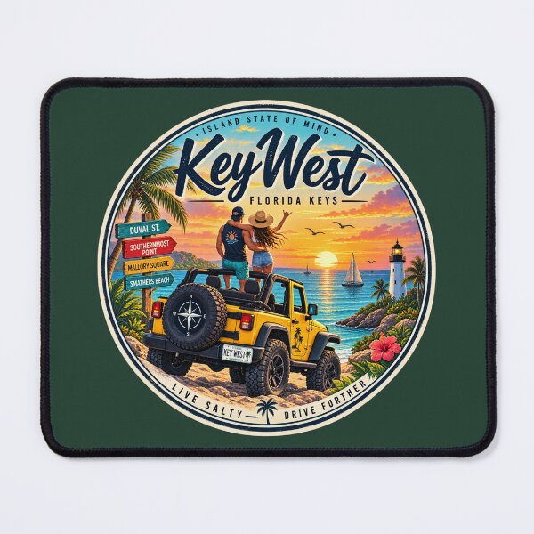 Item preview, Key West Off Road Sunset Adventure Badge designed and sold by piketo.