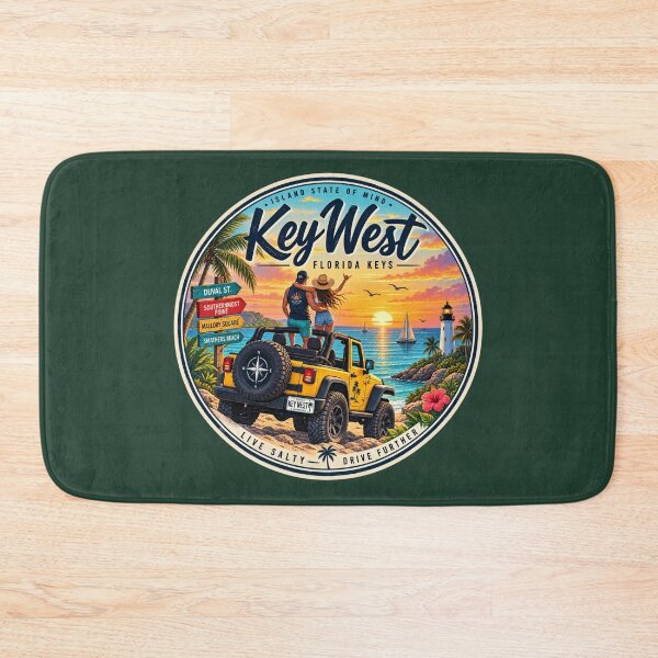 Item preview, Key West Off Road Sunset Adventure Badge designed and sold by piketo.