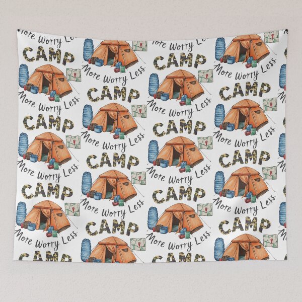 Item preview, Camp More Worry Less Cute Tent designed and sold by aponwao.