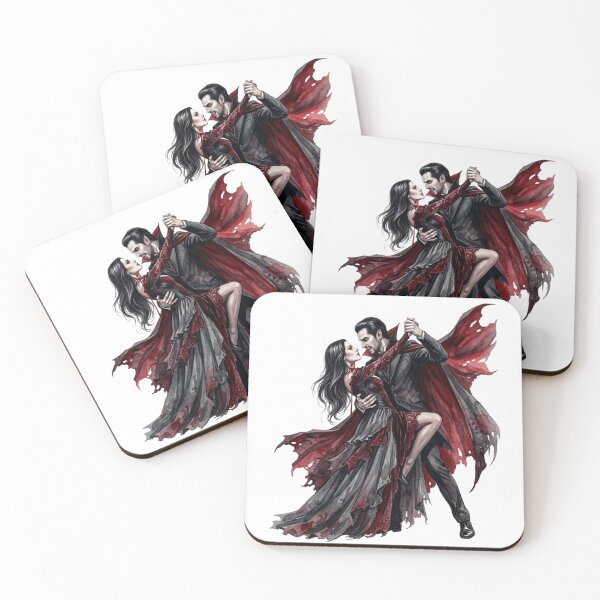 Item preview, Gothic Vampire Couple Dancing Watercolor  - Romantic Dark Fantasy Halloween Design designed and sold by VibranPalette.