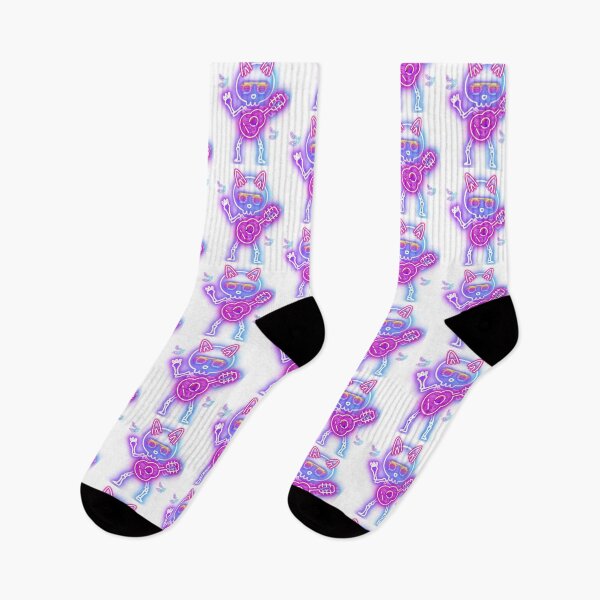 Item preview, Retro Neon Skeleton with Guitar Halloween -80s Cyberpunk Spooky Rocker Design designed and sold by VibranPalette.