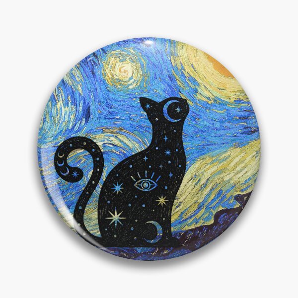 Item preview, Celestial Cat (profile) - Van Gogh Starry Night designed and sold by 247DesignStudio.