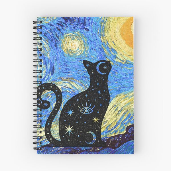 Item preview, Celestial Cat (profile) - Van Gogh Starry Night designed and sold by 247DesignStudio.