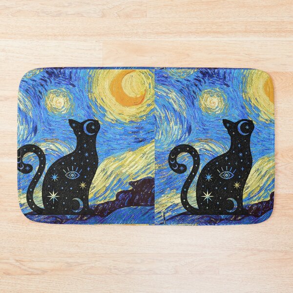 Item preview, Celestial Cat (profile) - Van Gogh Starry Night designed and sold by 247DesignStudio.