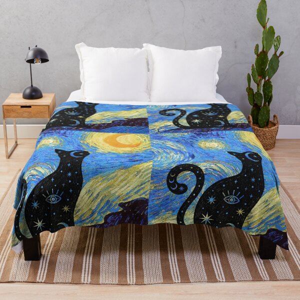 Item preview, Celestial Cat (profile) - Van Gogh Starry Night designed and sold by 247DesignStudio.