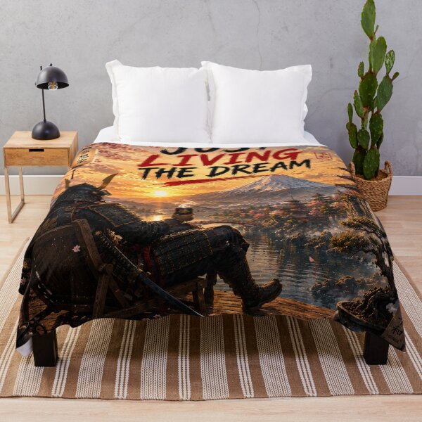 Item preview, Just Living the Dream Samurai Japanese Sunset Landscape designed and sold by BrandonArtWorld.