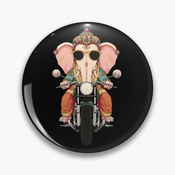 Item preview, Cool Elephant Riding Classic Motorcycle Front View Pop Art designed and sold by PANNARUK THAILAND.