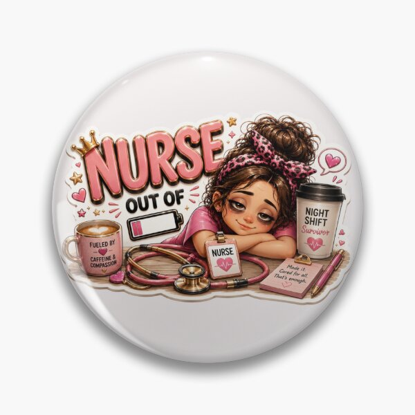 Item preview, Nurse Out of Battery – Funny Night Shift Nurse Caffeine Sticker designed and sold by HO•Designs.