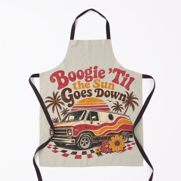 Item preview, Boogie ’Til the Sun Goes Down – Retro Sunset Van Design designed and sold by Automotive Art by Greg.