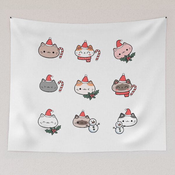 Item preview, Christmas cat sticker pack designed and sold by BritishDelights.