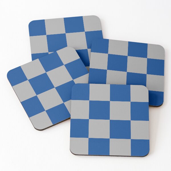 Item preview, Bright blue and grey Checkered Pattern vintage style Plaid large designed and sold by DColourMuse.