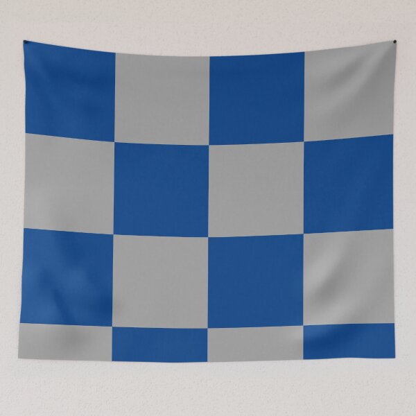 Item preview, Bright blue and grey Checkered Pattern vintage style Plaid large designed and sold by DColourMuse.