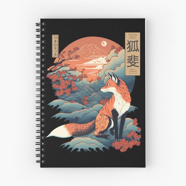 Item preview, Ukiyo-E Style Orange Kitsune Fox Mount Fuji Scenery designed and sold by Happy store ⭐⭐⭐⭐⭐.