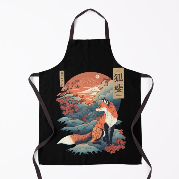 Item preview, Ukiyo-E Style Orange Kitsune Fox Mount Fuji Scenery designed and sold by Happy store ⭐⭐⭐⭐⭐.