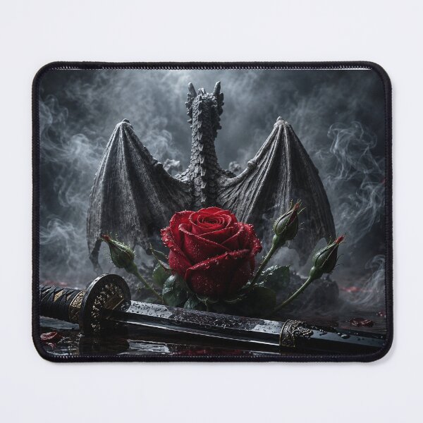 Item preview, Black Dragon with Red Rose and Sword designed and sold by DansCreations42.