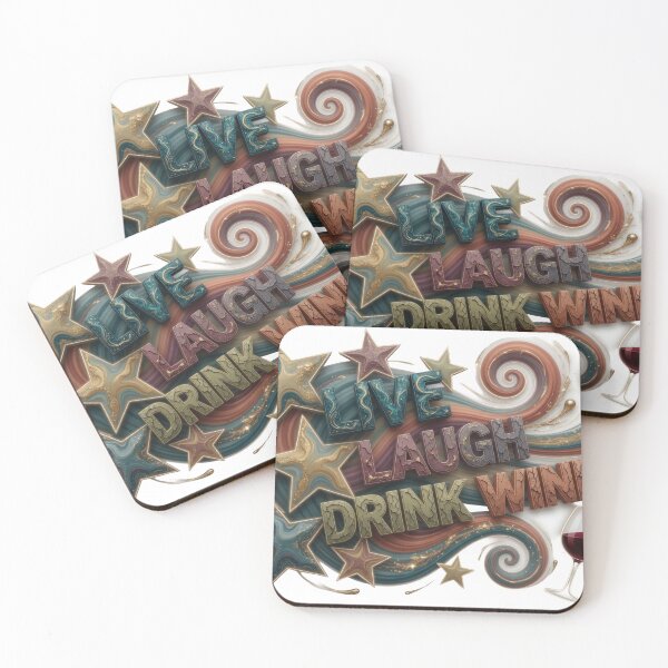 Item preview, Playful LIVE LAUGH DRINK WINE designed and sold by dazzlemakers.