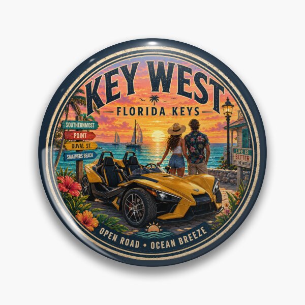 Artikelvorschau, Key West Sunset Roadster Abenteuerabzeichen entworfen und verkauft von piketo.