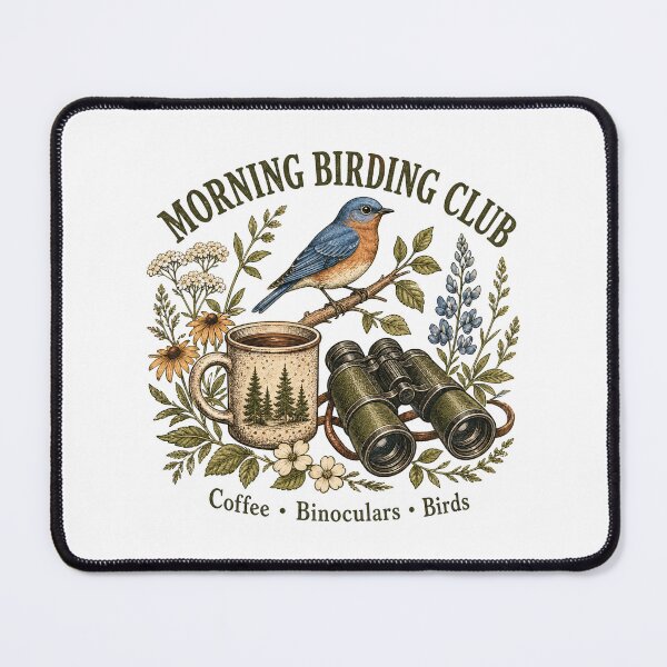 Item preview, Morning Birding Club Bluebird Vintage Illustration designed and sold by Kaikab007.