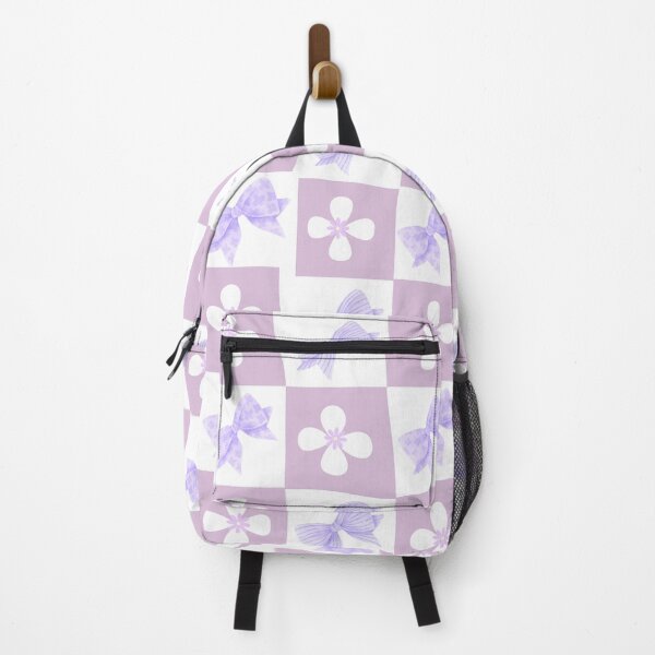 Item preview, Purple checkered Pattern with Bows and Flowers designed and sold by shazdesign24.
