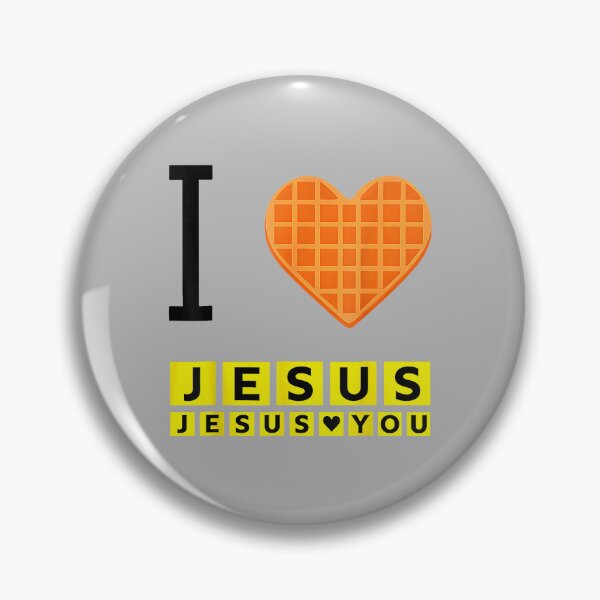 Item preview, I Love Jesus Waffle Heart Funny Christian Breakfast designed and sold by ArleneRowe.