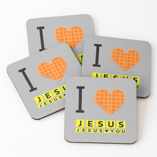 Item preview, I Love Jesus Waffle Heart Funny Christian Breakfast designed and sold by ArleneRowe.