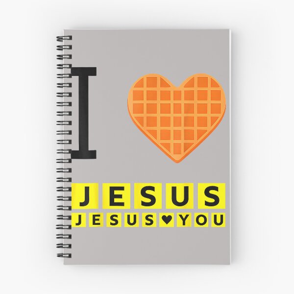 Item preview, I Love Jesus Waffle Heart Funny Christian Breakfast designed and sold by ArleneRowe.