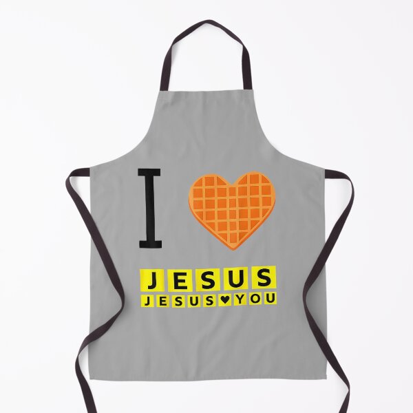 Item preview, I Love Jesus Waffle Heart Funny Christian Breakfast designed and sold by ArleneRowe.