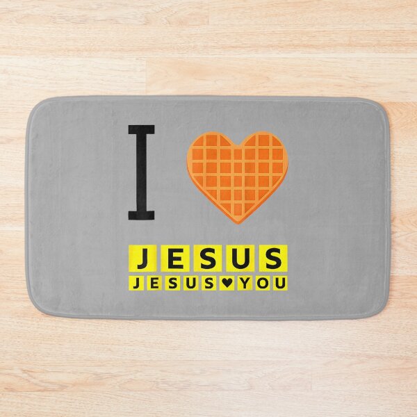 Item preview, I Love Jesus Waffle Heart Funny Christian Breakfast designed and sold by ArleneRowe.