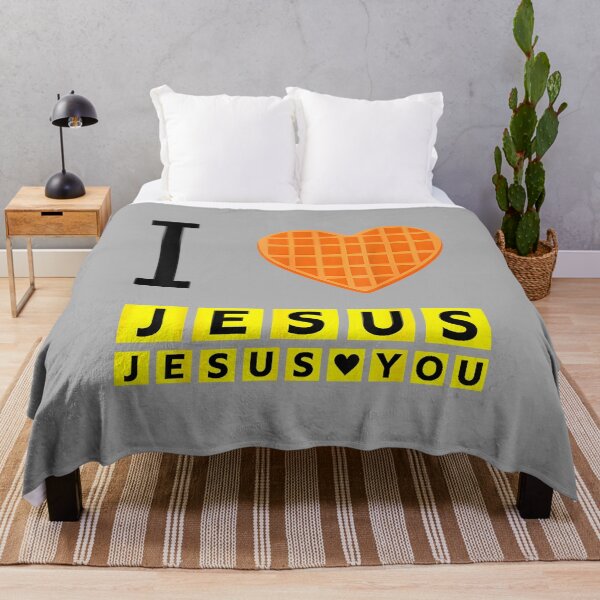 Item preview, I Love Jesus Waffle Heart Funny Christian Breakfast designed and sold by ArleneRowe.