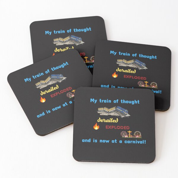 Item preview,  Train of Thought Derailed at the Carnival – Funny Chaos Design designed and sold by TetelestaiWeave.