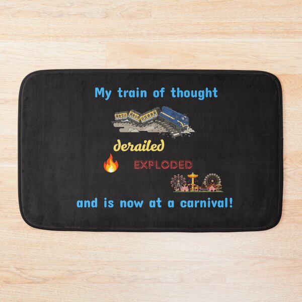 Item preview,  Train of Thought Derailed at the Carnival – Funny Chaos Design designed and sold by TetelestaiWeave.