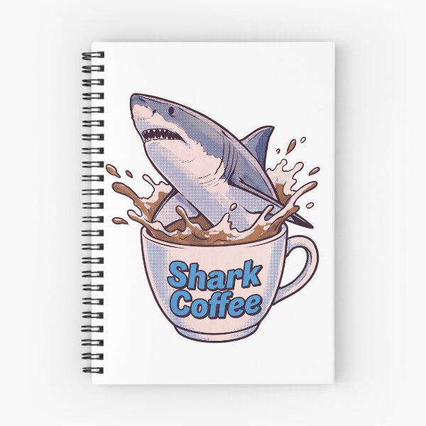 Item preview, Shark Coffee Splash Illustration designed and sold by HoloHugDesigns.