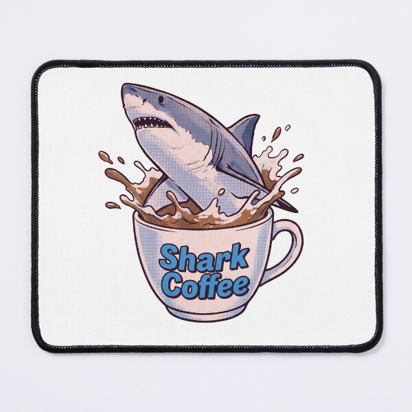 Item preview, Shark Coffee Splash Illustration designed and sold by HoloHugDesigns.