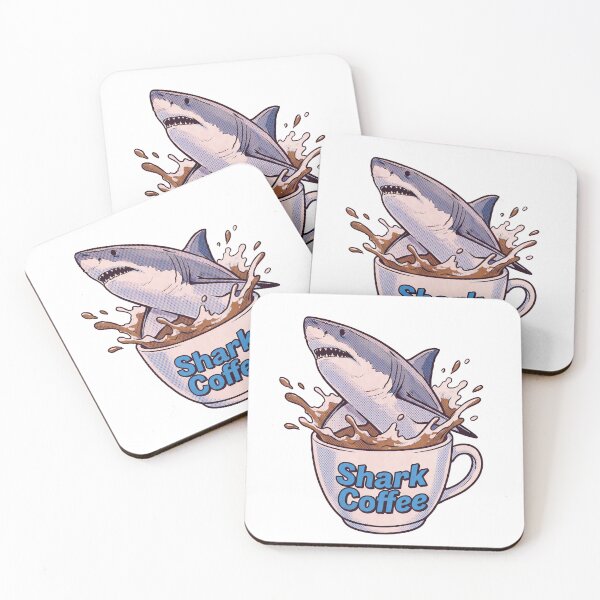 Item preview, Shark Coffee Splash Illustration designed and sold by HoloHugDesigns.
