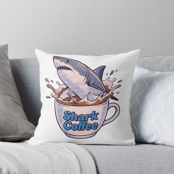 Item preview, Shark Coffee Splash Illustration designed and sold by HoloHugDesigns.