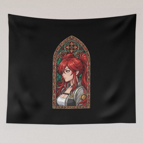 Item preview, Riyo Reaper Gachiakuta Red Stained Glass Profile designed and sold by mildaclairmo.